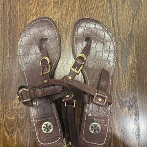 Tory Burch Brown Leather Sandals